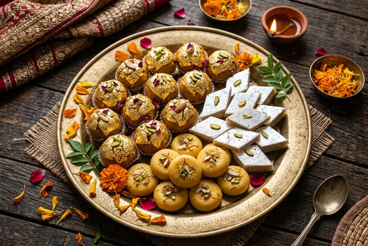 Delicious assortments of premium Indian sweets